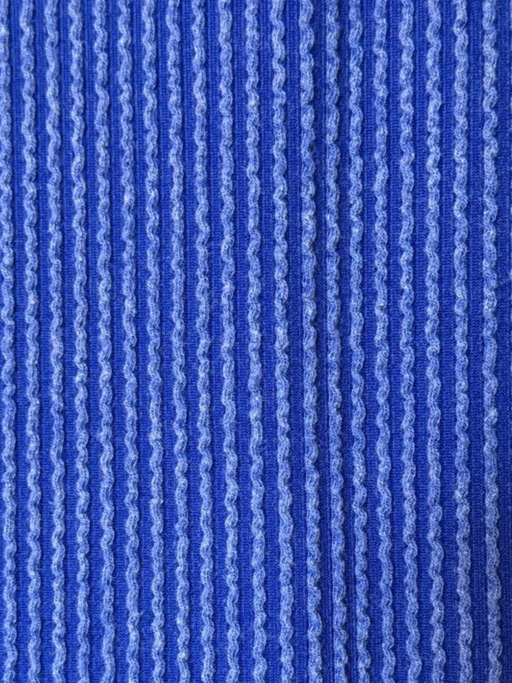 HEIMISH USA Blue Knit V-neck Sweater with White Collar and Blue Stripes 1X - Picture 5 of 9